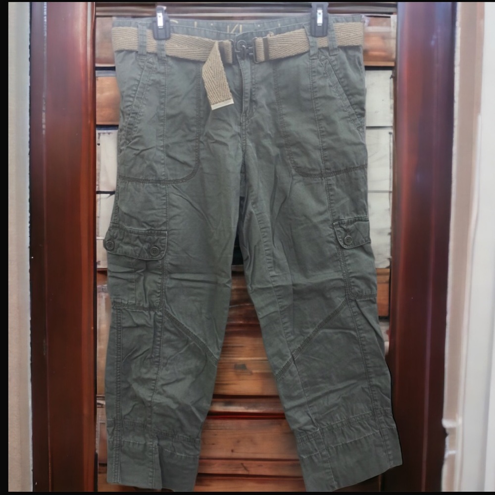 Calvin Klein Green Crop Cargo Pants